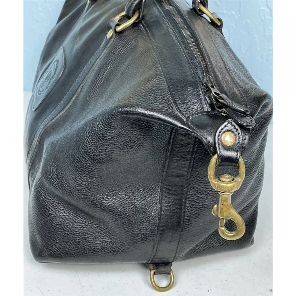 Vintage Ghurka 1990s Cavalier I 96 Duffel Gym Bag Marley Hodgson Black Leather